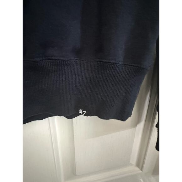 47 Brand Women's Blue Detroit Tigers 1/4 Zip Mock Neck Cropped Sweatshirt Size S - Picture 4 of 7